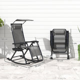 Texteline Fabric Folding Garden Rocking Chair - Velmora