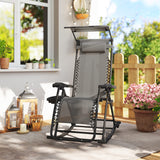 Texteline Fabric Folding Garden Rocking Chair - Velmora