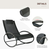 Texteline Fabric Garden Relaxer Rocking Chair With Pillow - Velmora