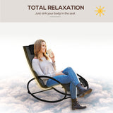 Texteline Fabric Garden Relaxer Rocking Chair With Pillow - Velmora