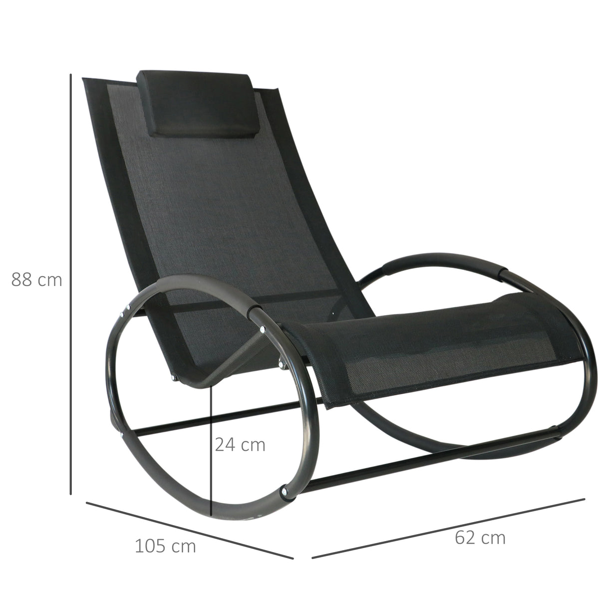Texteline Fabric Garden Relaxer Rocking Chair With Pillow - Velmora