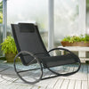 Texteline Fabric Garden Relaxer Rocking Chair With Pillow - Velmora