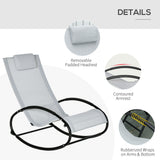 Texteline Fabric Garden Relaxer Rocking Chair With Pillow - Velmora