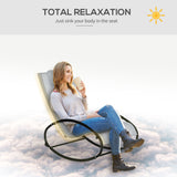Texteline Fabric Garden Relaxer Rocking Chair With Pillow - Velmora