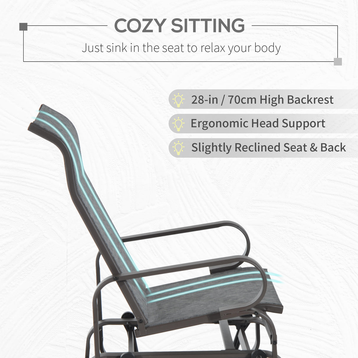 Texteline Fabric Gliding Rocking Chair - Velmora