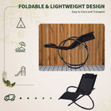 Texteline Fabric Outdoor Orbital Lounger Zero Gravity Foldable Rocking Chair - Velmora