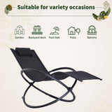 Texteline Fabric Outdoor Orbital Lounger Zero Gravity Foldable Rocking Chair - Velmora