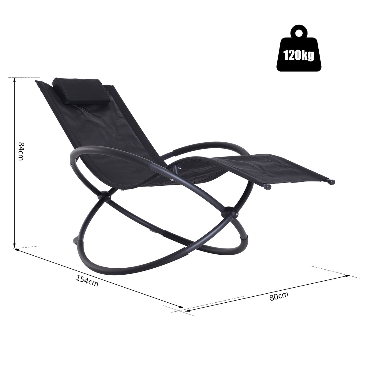 Texteline Fabric Outdoor Orbital Lounger Zero Gravity Foldable Rocking Chair - Velmora