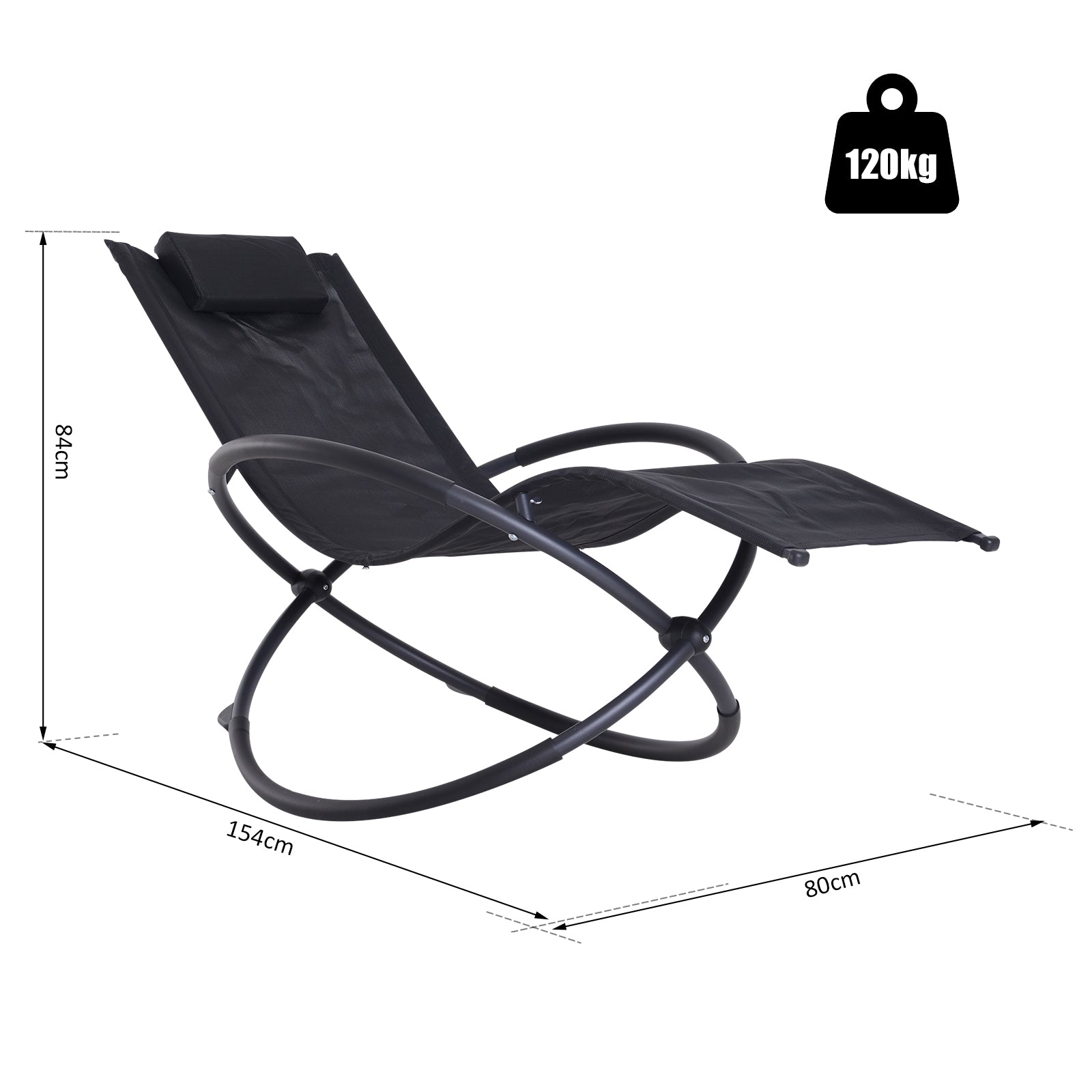 Texteline Fabric Outdoor Orbital Lounger Zero Gravity Foldable Rocking Chair - Velmora