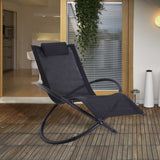 Texteline Fabric Outdoor Orbital Lounger Zero Gravity Foldable Rocking Chair - Velmora