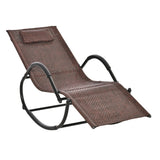 Texteline Fabric Zero Gravity Rocking Lounge Chair With Rattan Effect - Velmora