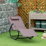 Texteline Fabric Zero Gravity Rocking Lounge Chair With Rattan Effect - Velmora