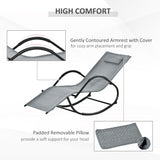 Texteline Fabric Zero Gravity Rocking Lounge Chair With Rattan Effect - Velmora
