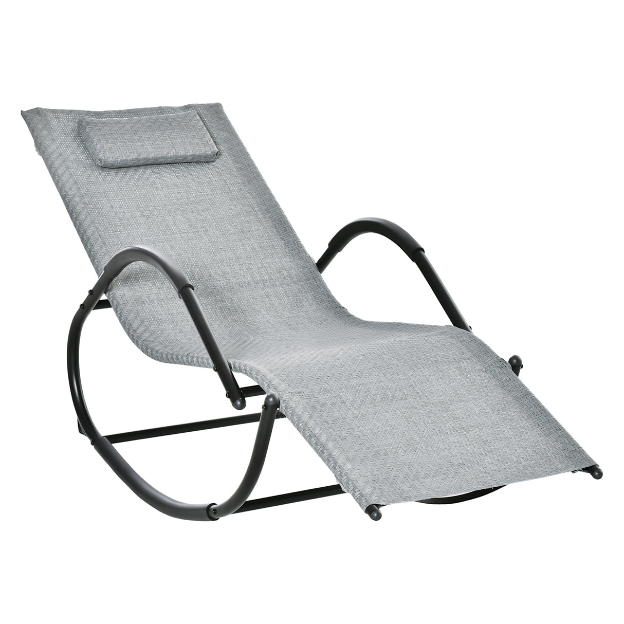 Texteline Fabric Zero Gravity Rocking Lounge Chair With Rattan Effect - Velmora