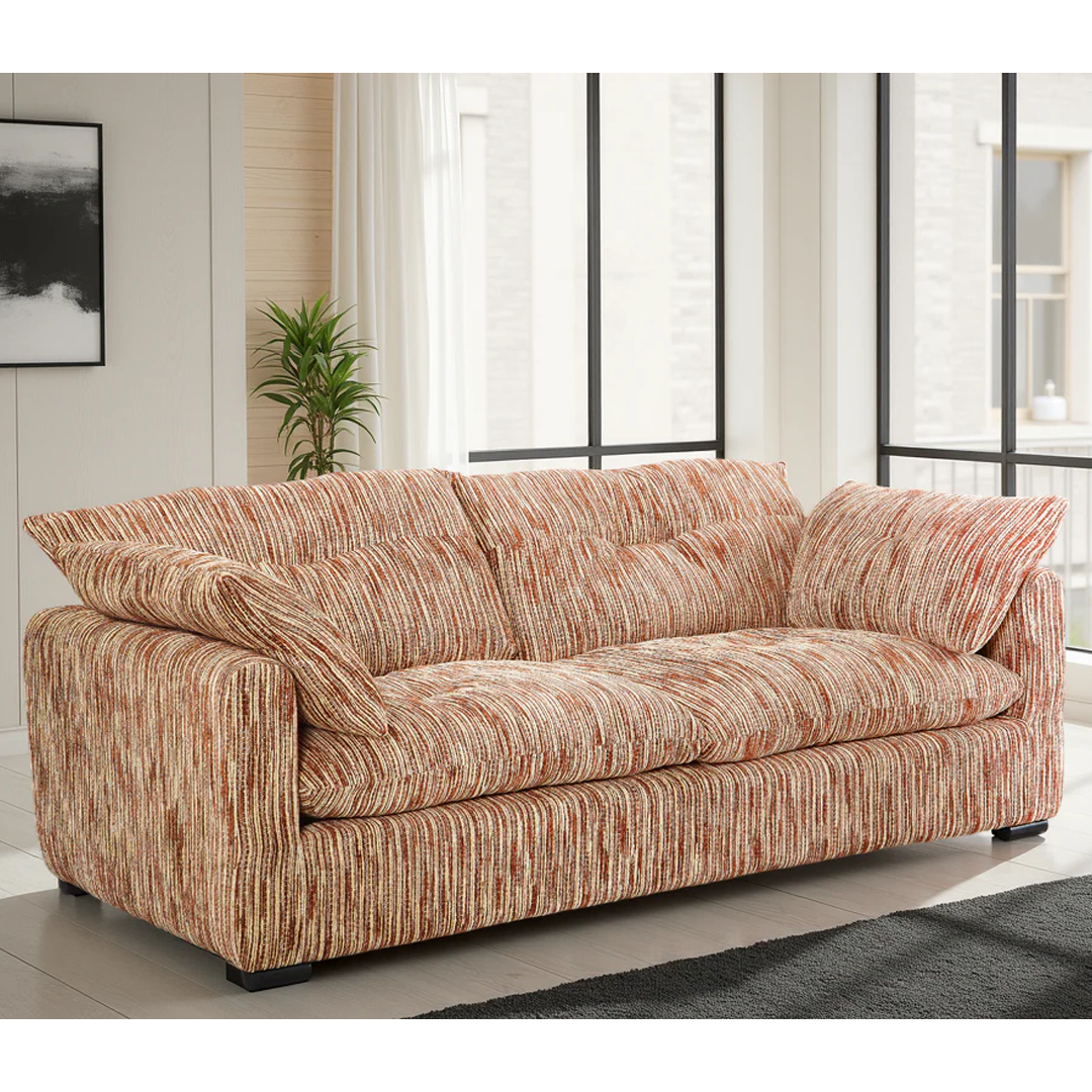 Textured Fabric 3 Seater Sofa - Quetta