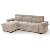 Textured Fabric Corner Sofa Bed Universal - Hudson