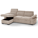 Textured Fabric Corner Sofa Bed Universal - Hudson