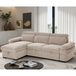 Textured Fabric Corner Sofa Bed Universal - Hudson