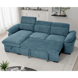 Textured Fabric Corner Sofa Bed Universal - Hudson