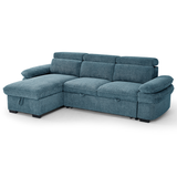 Textured Fabric Corner Sofa Bed Universal - Hudson