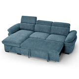 Textured Fabric Corner Sofa Bed Universal - Hudson