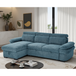 Textured Fabric Corner Sofa Bed Universal - Hudson