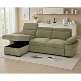 Textured Fabric Corner Sofa Bed Universal - Hudson
