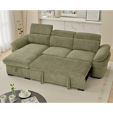 Textured Fabric Corner Sofa Bed Universal - Hudson