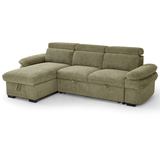 Textured Fabric Corner Sofa Bed Universal - Hudson