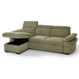 Textured Fabric Corner Sofa Bed Universal - Hudson