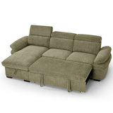 Textured Fabric Corner Sofa Bed Universal - Hudson