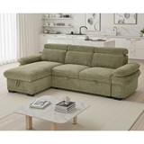 Textured Fabric Corner Sofa Bed Universal - Hudson