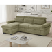 Textured Fabric Corner Sofa Bed Universal - Hudson