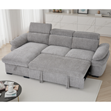 Textured Fabric Corner Sofa Bed Universal - Hudson