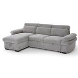 Textured Fabric Corner Sofa Bed Universal - Hudson