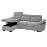 Textured Fabric Corner Sofa Bed Universal - Hudson