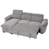 Textured Fabric Corner Sofa Bed Universal - Hudson