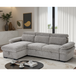 Textured Fabric Corner Sofa Bed Universal - Hudson