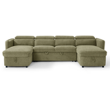 Textured Fabric Sofa Bed Corner U Shape - Capri