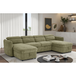 Textured Fabric Sofa Bed Corner U Shape - Capri