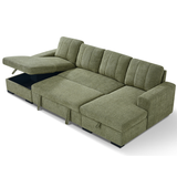 Textured Fabric Sofa Bed Corner U Shape - Como