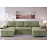 Textured Fabric Sofa Bed Corner U Shape - Como