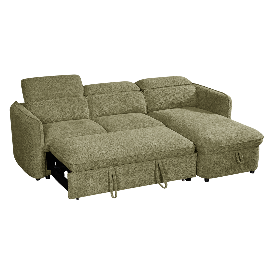 Textured Fabric Sofa Bed Corner Universal - Capri