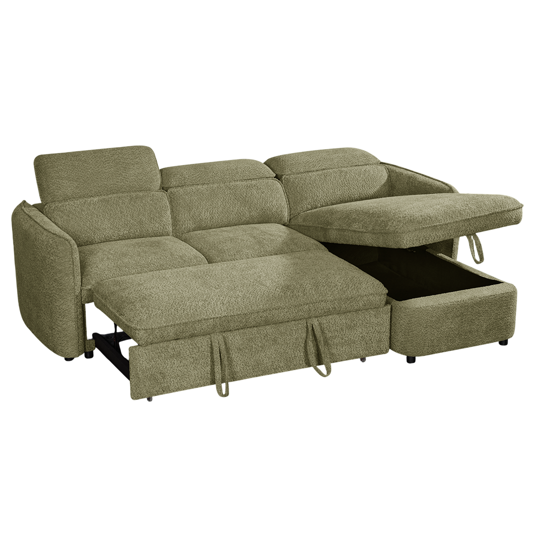Textured Fabric Sofa Bed Corner Universal - Capri