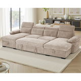 Textured Fabric Sofa Bed U Shape Corner - Hudson