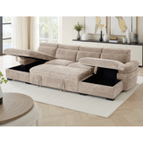 Textured Fabric Sofa Bed U Shape Corner - Hudson