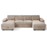 Textured Fabric Sofa Bed U Shape Corner - Hudson