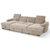 Textured Fabric Sofa Bed U Shape Corner - Hudson