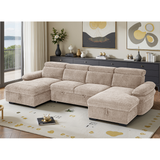 Textured Fabric Sofa Bed U Shape Corner - Hudson