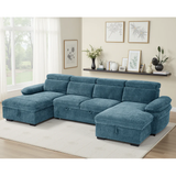 Textured Fabric Sofa Bed U Shape Corner - Hudson